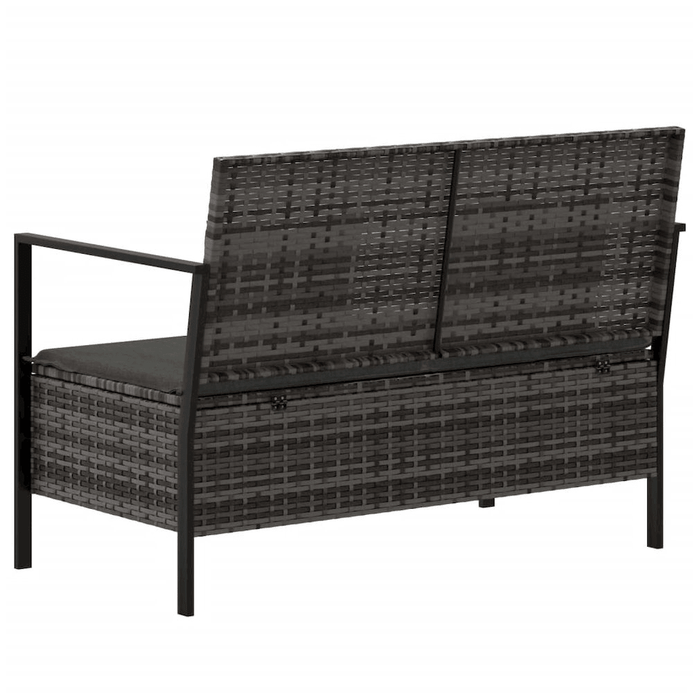 Garden Bench Grey PE rattan Medium Outdoor Bench Rectangular - Mervyns