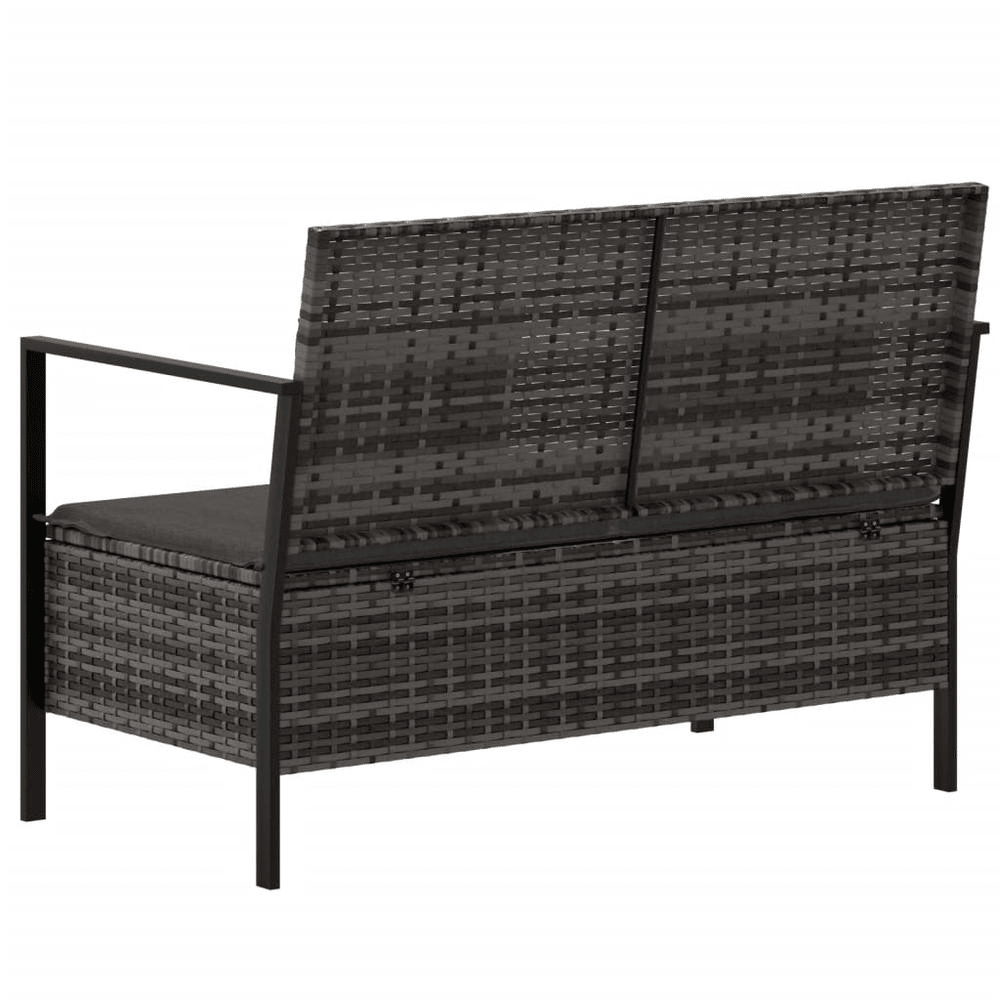 Garden Bench Grey PE rattan Medium Outdoor Bench Rectangular - Mervyns
