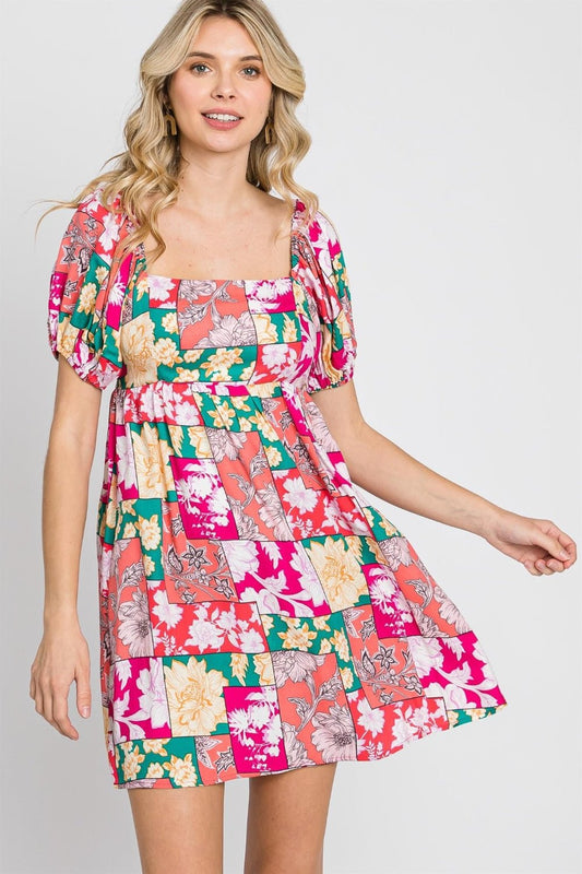 GeeGee Floral Ruff Sleeve Mini Dress - Mervyns