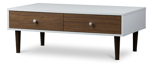 Gemini Wood Coffee Table Walnut/White - Mervyns