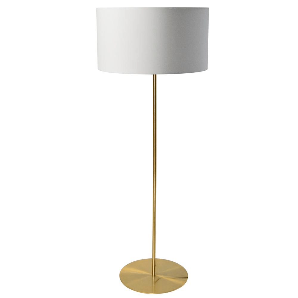 Gia 1LT Drum Floor Lamp w/ JTone White Shade AGB - Mervyns