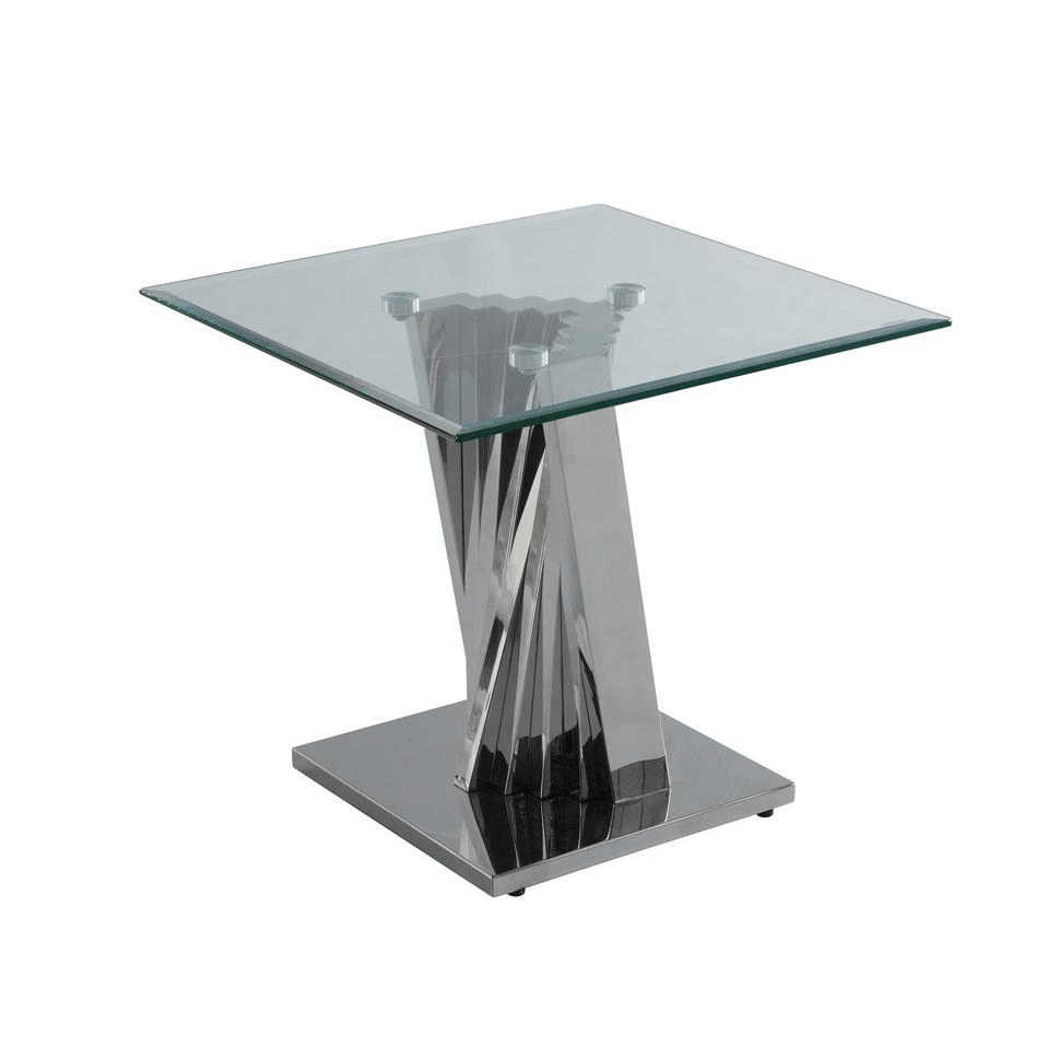 Glass Coffee Table Sets: Coffee Table, 2 End Tables and Console Table with Stainless Steel Base - Mervyns