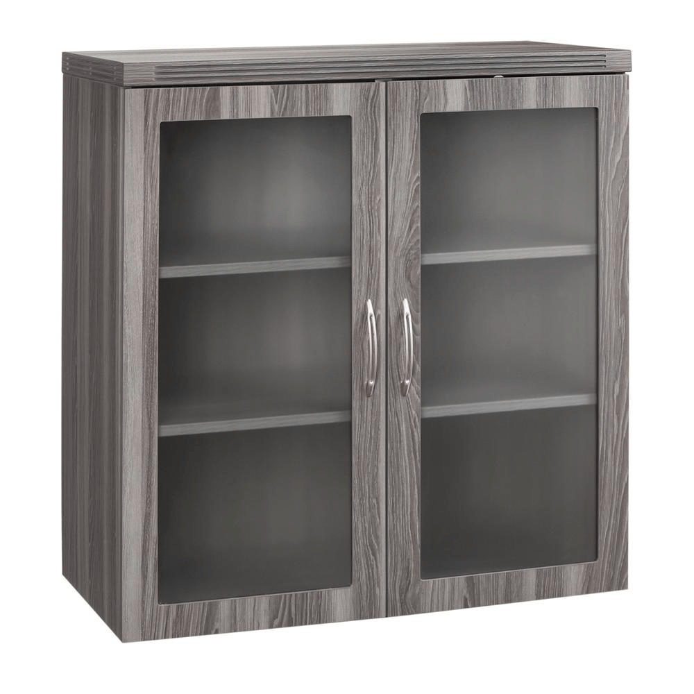 Glass Display Cabinet, Gray Steel - Mervyns