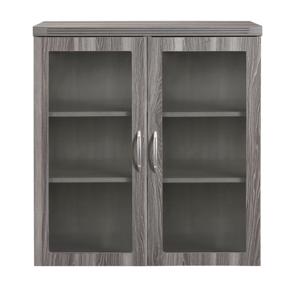 Glass Display Cabinet, Gray Steel - Mervyns