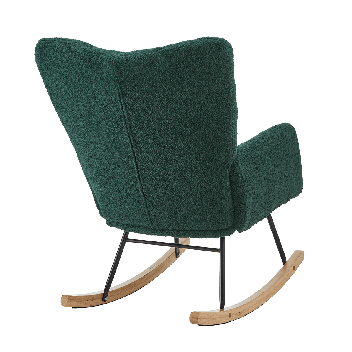 Glider Chair for Living Room Tufted Upholstered Teddy Fabric Rocking Chair with Metal Frame - Mervyns
