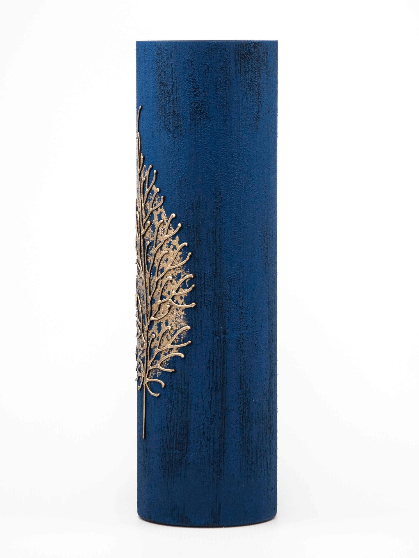 Gold leaf decorated glass vase | Glass vase for flowers | Cylinder Vase | Interior Design | Home Decor | Large Floor Vase 16 inch - Mervyns