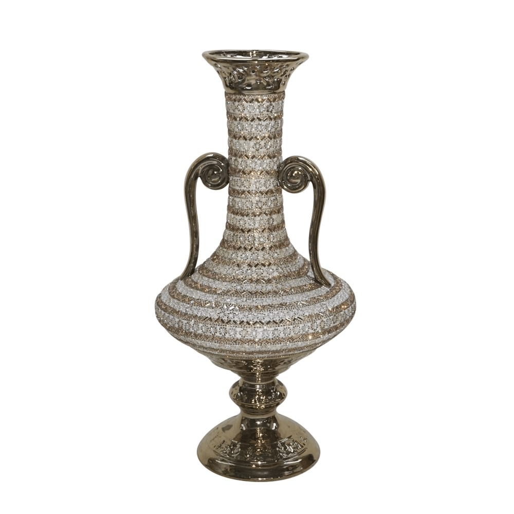 Golden Floral Tall Vase - Mervyns