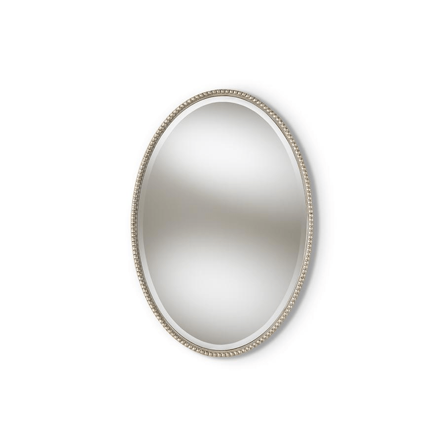 Graca Modern and Contemporary Antique Silver Finished Oval Accent Wall Mirror - Mervyns