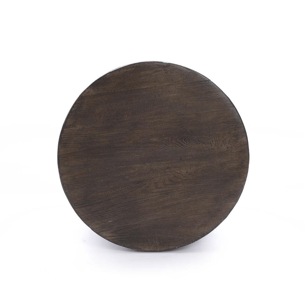 Gray and Brown MgO Round Side Table, Indoors and Outdoors - Mervyns