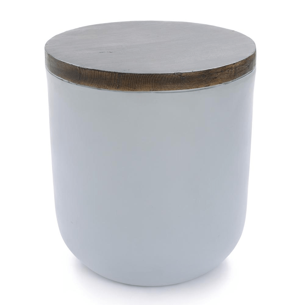 Gray and Brown MgO Round Side Table, Indoors and Outdoors - Mervyns