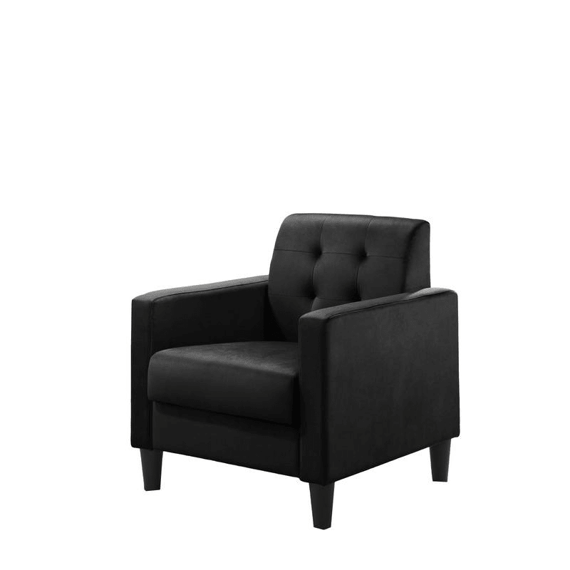 Hale Black Velvet Armchairs and End Table Living Room Set - Mervyns