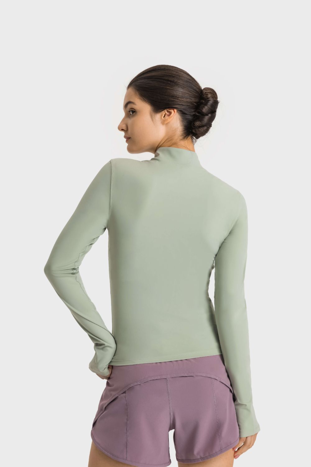 Half Zip Thumbhole Sleeve Sports Top - Mervyns