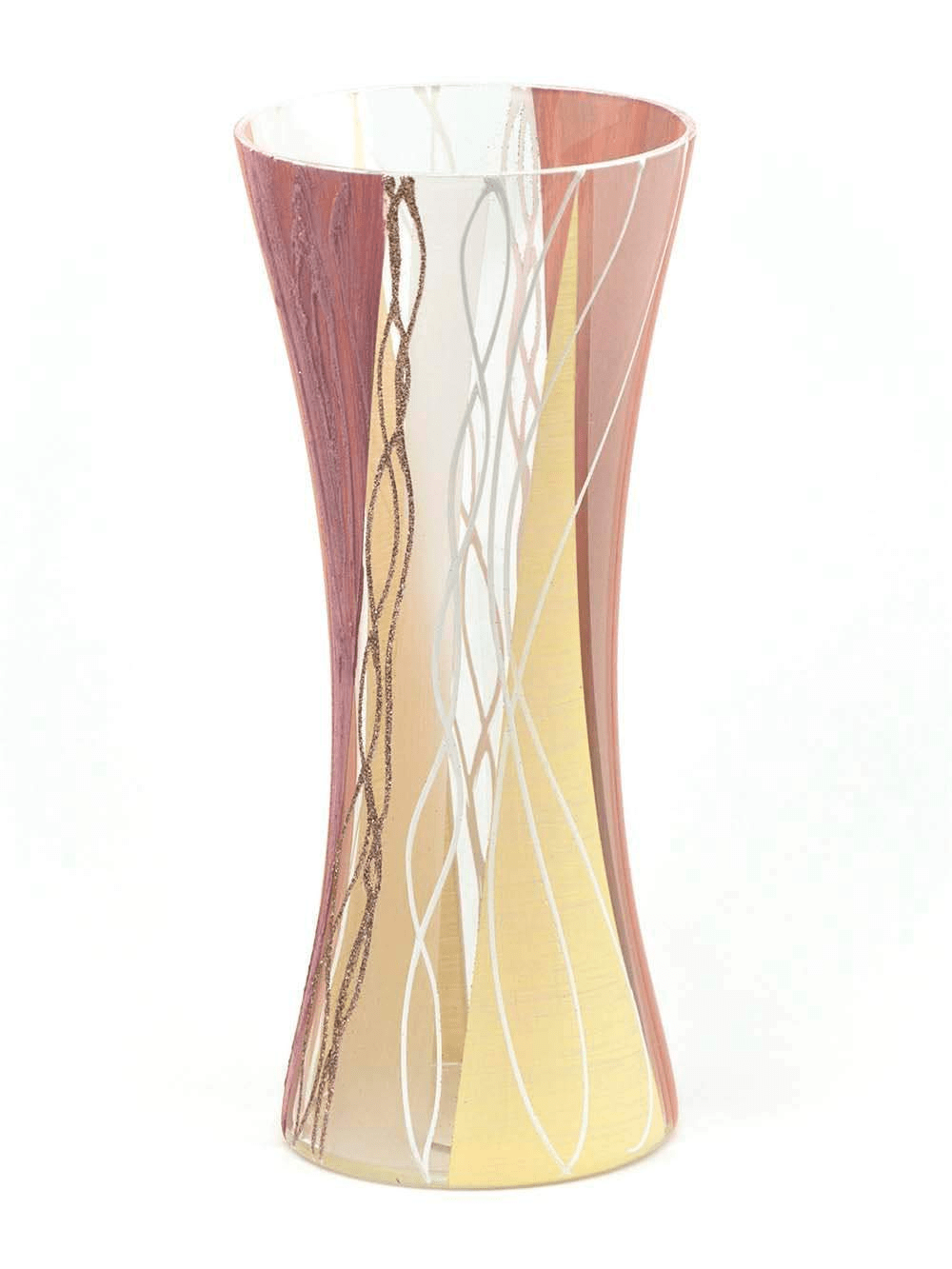 Handpainted Art Glass Vase | Interior Design Home Room Decor | Table vase 12 inch - Mervyns