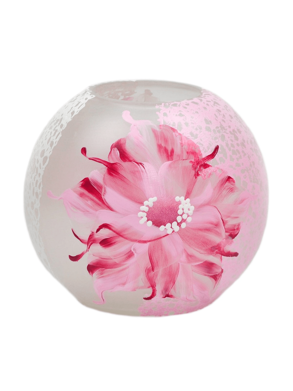 Handpainted Glass Vase for Flowers | Painted Art Glass Round Bubble Vase | Interior Design Home Room Rose Decor | Table vase 6 in - Mervyns