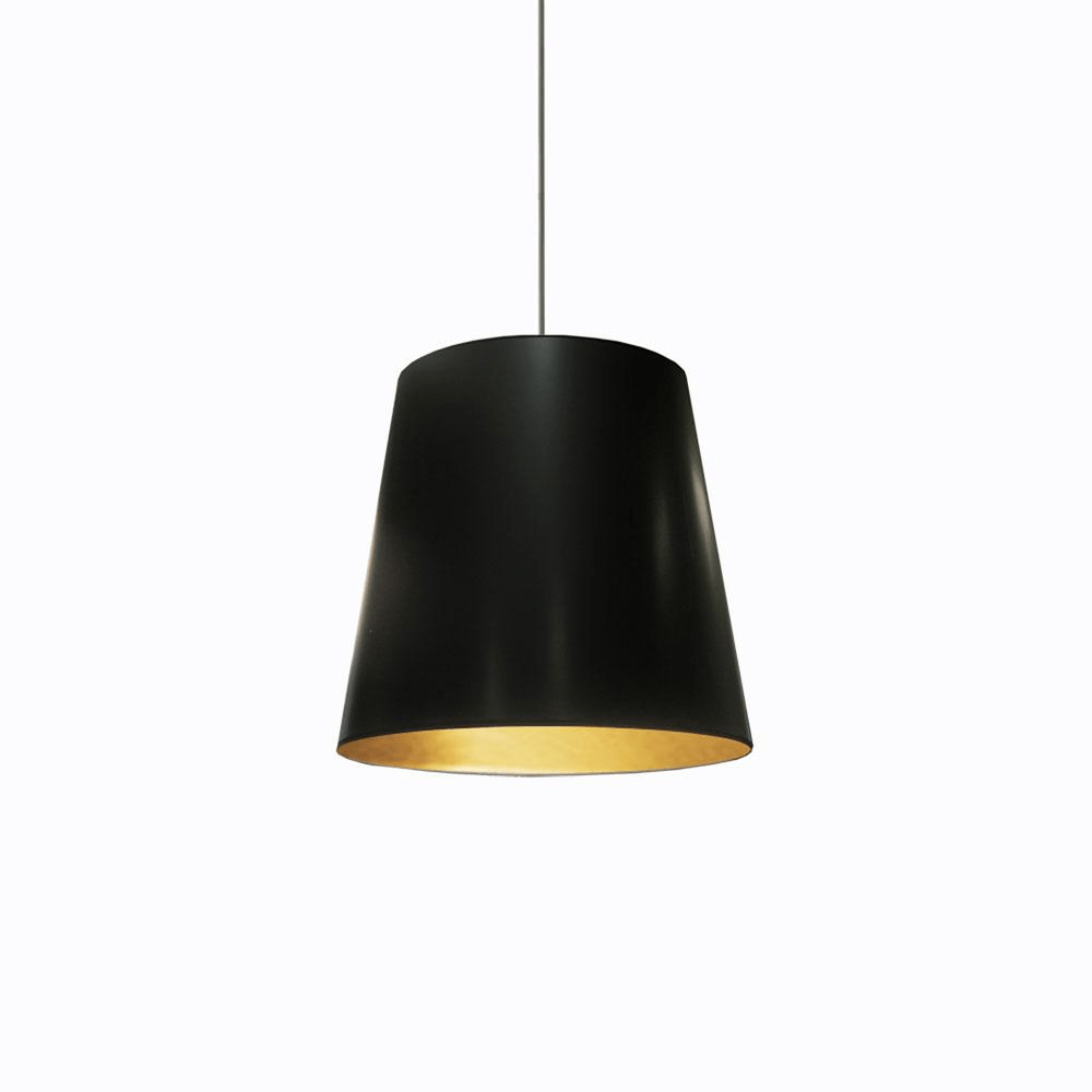 Harper 1LT Oversized Drum Pendant, Medium - Black/Gold - Mervyns