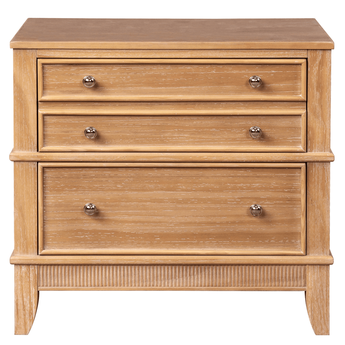 Hazel 3-Drawer Side Table for Living Room, Hallway, Entryway, Natural Solid Wood - Mervyns