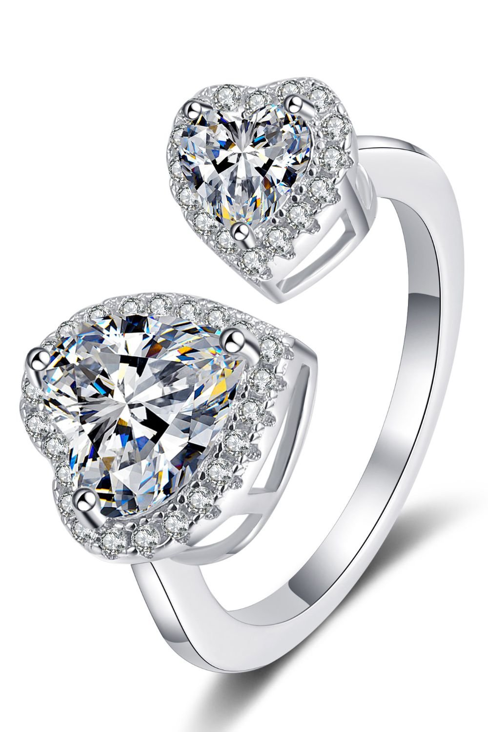 Heart - Shape Moissanite Open Ring - Mervyns