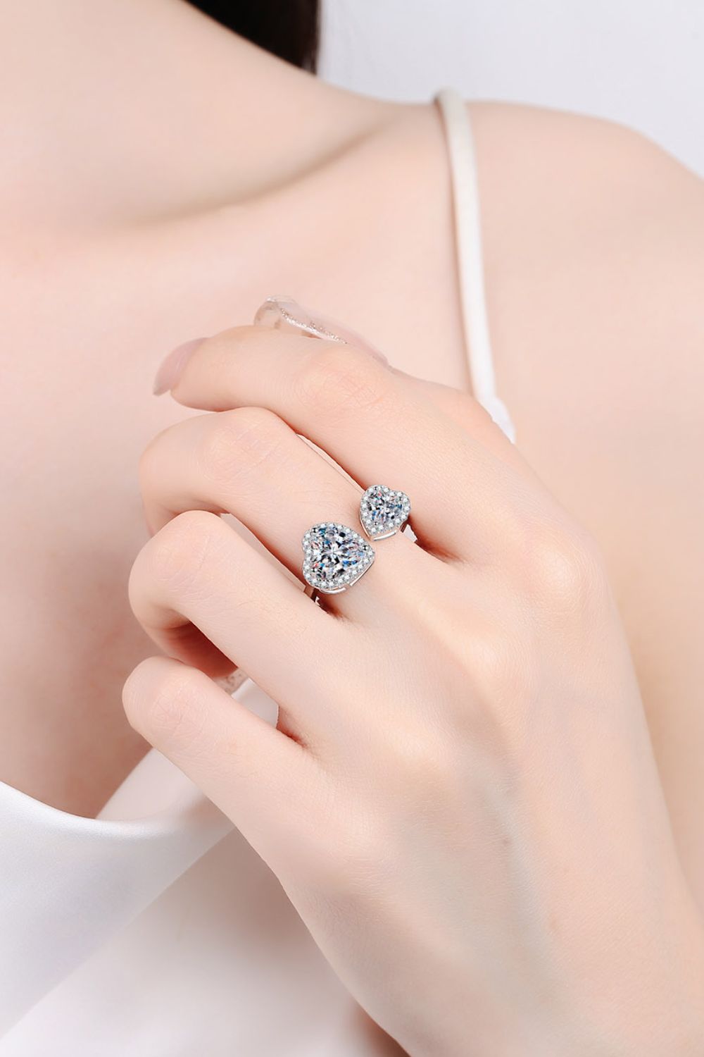 Heart - Shape Moissanite Open Ring - Mervyns