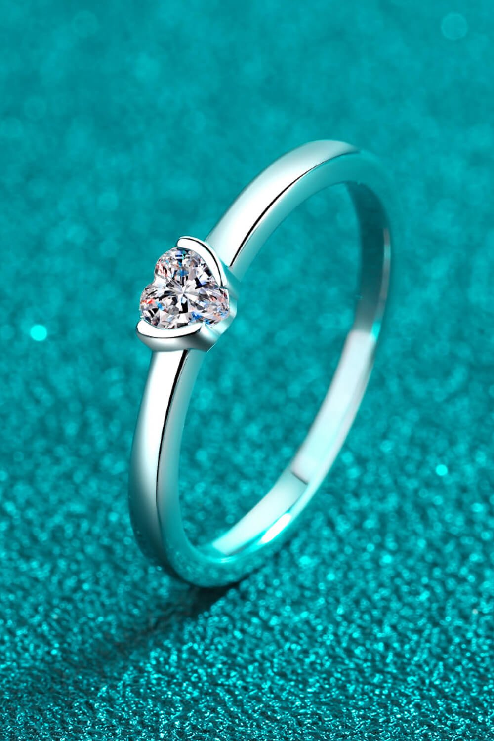 Heart - Shaped Moissanite Solitaire Ring - Mervyns