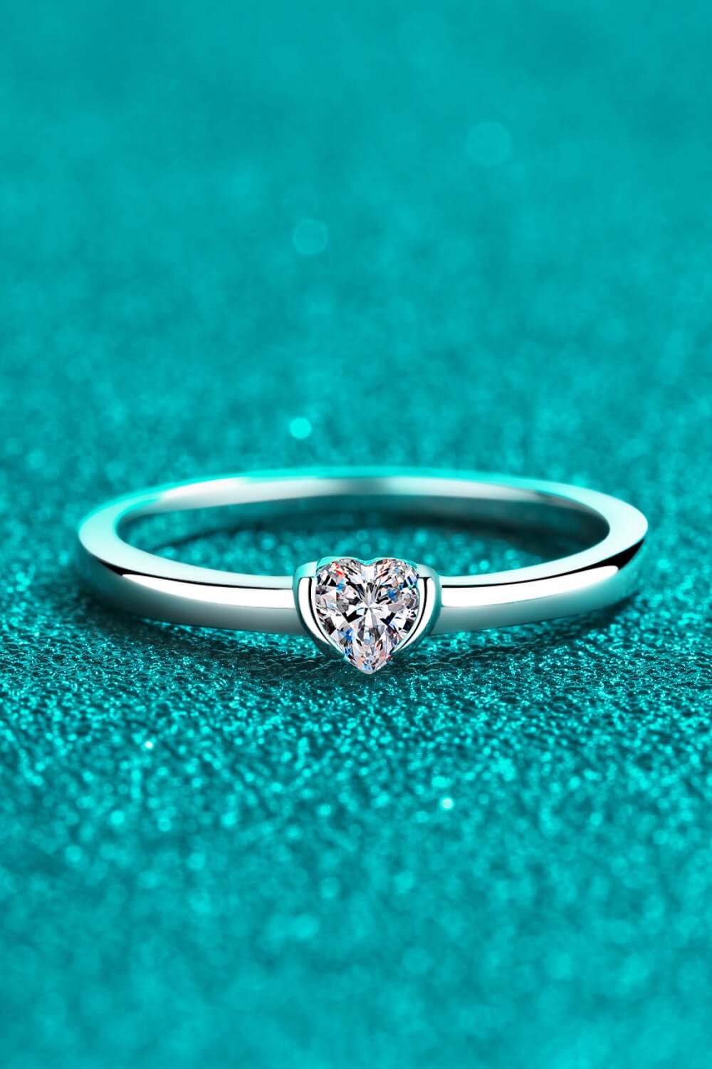 Heart - Shaped Moissanite Solitaire Ring - Mervyns