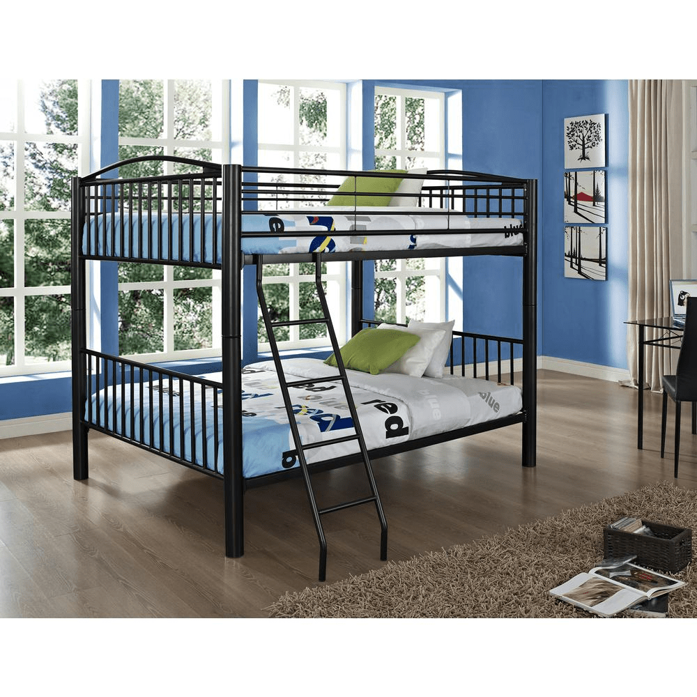 Heavy Metal Black Full Over Full Bunk Bed - Mervyns