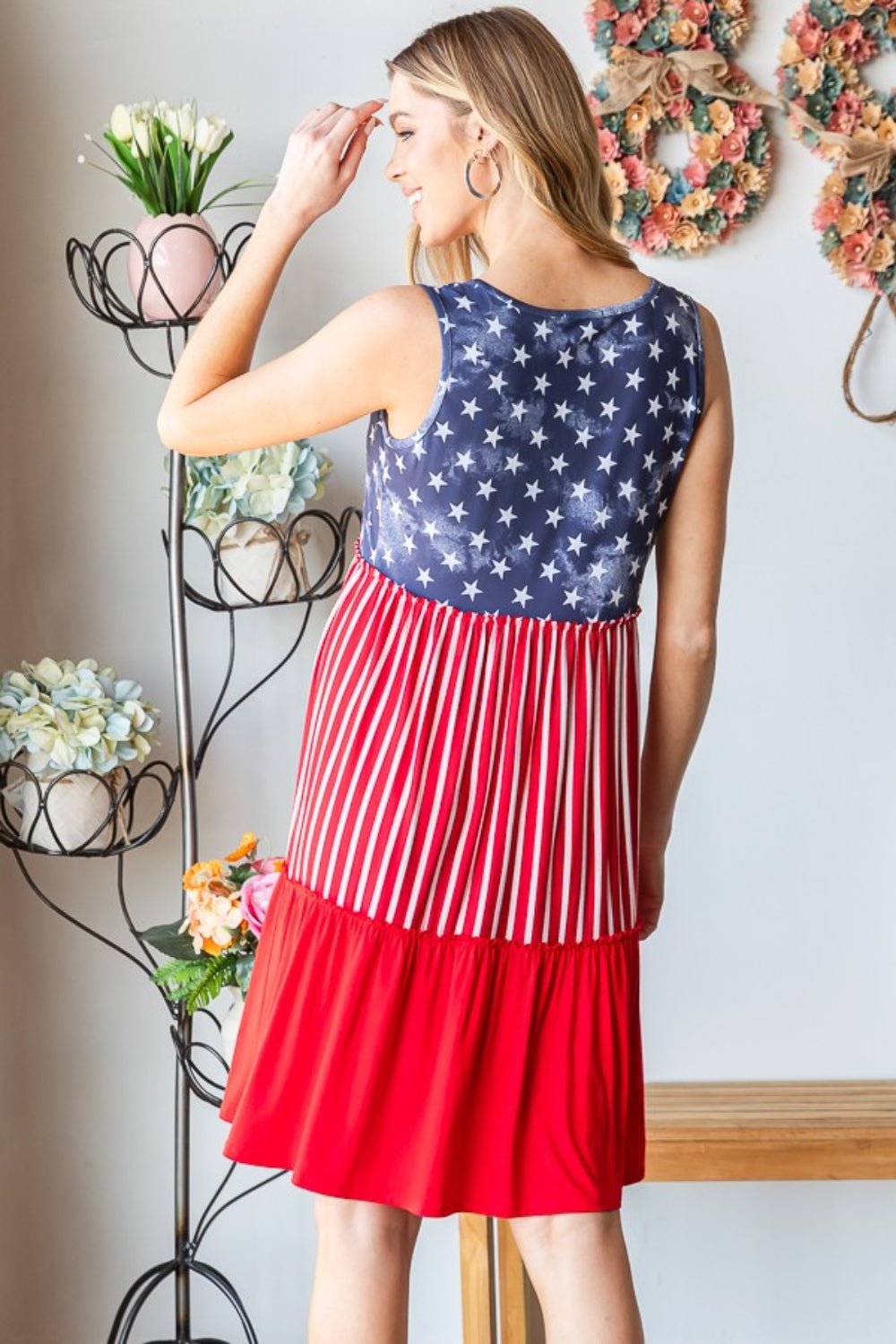 Heimish Full Size US Flag Theme Contrast Tank Dress - Mervyns