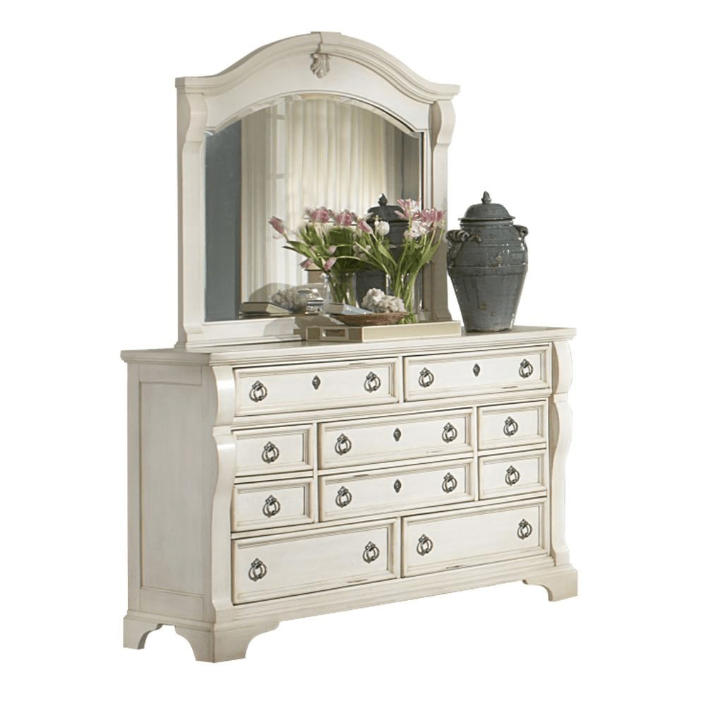 Heirloom Antique White Triple Dresser - Mervyns