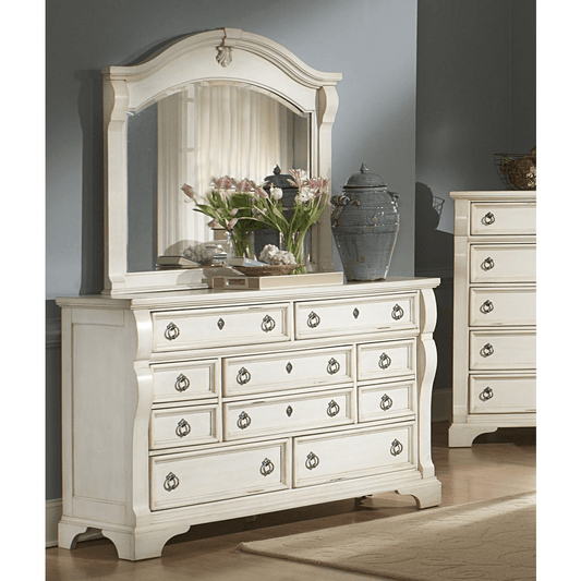 Heirloom Antique White Triple Dresser - Mervyns