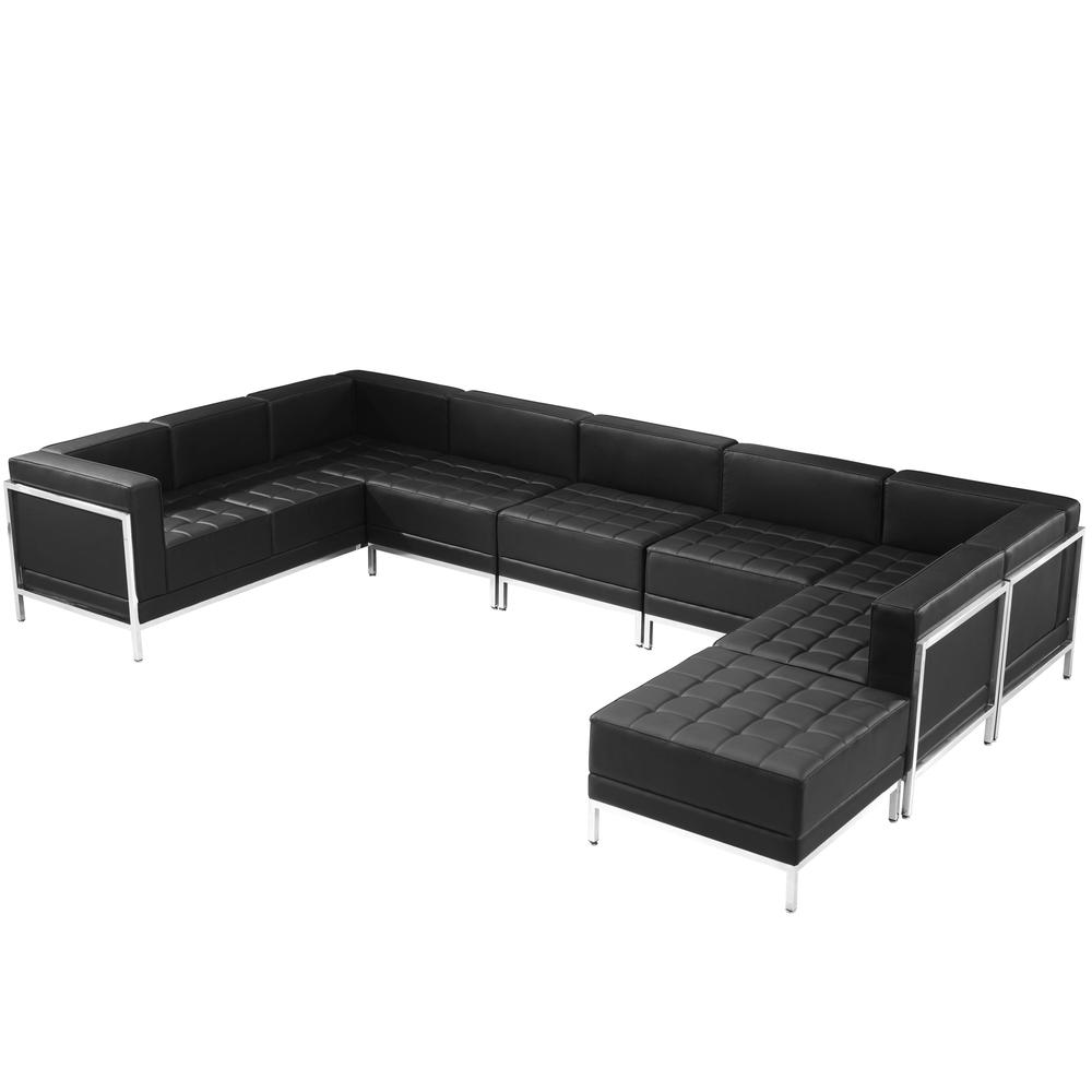 HERCULES Imagination Series Black LeatherSoft U - Shape Sectional Configuration, 7 Pieces - Mervyns