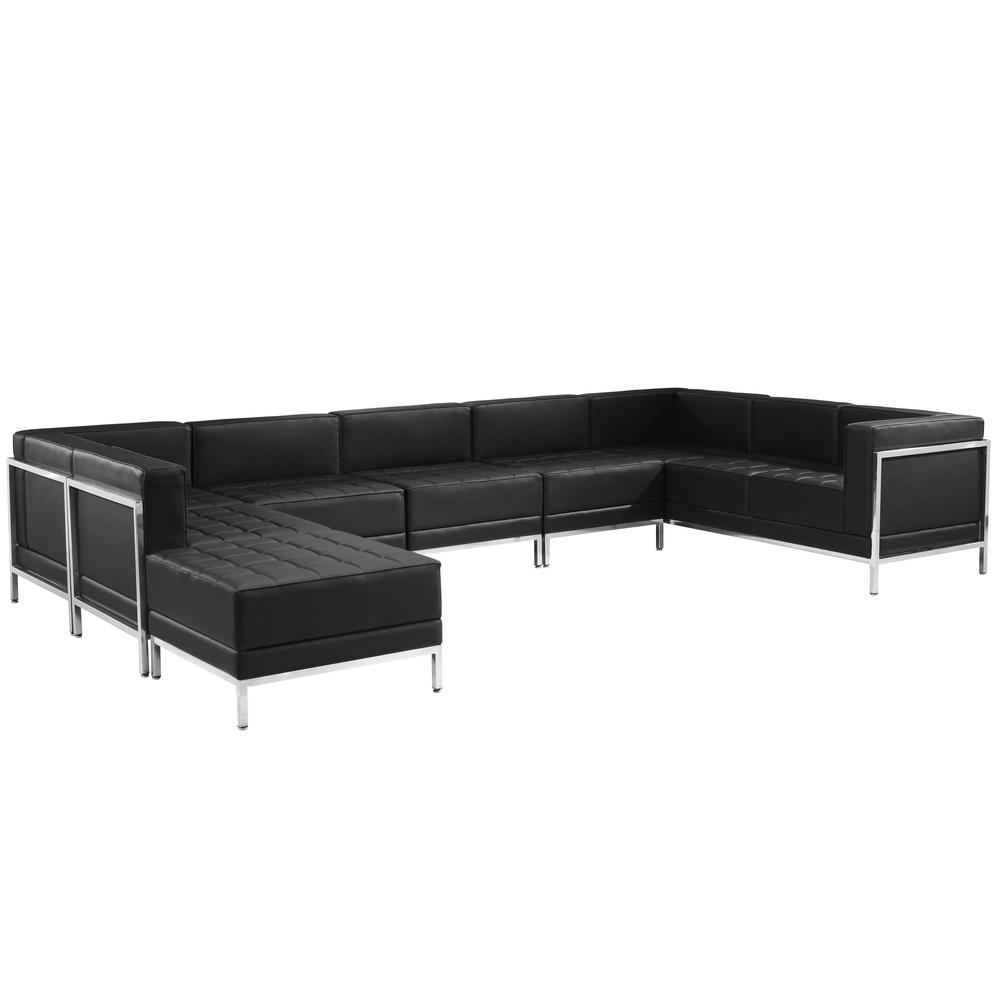 HERCULES Imagination Series Black LeatherSoft U - Shape Sectional Configuration, 7 Pieces - Mervyns