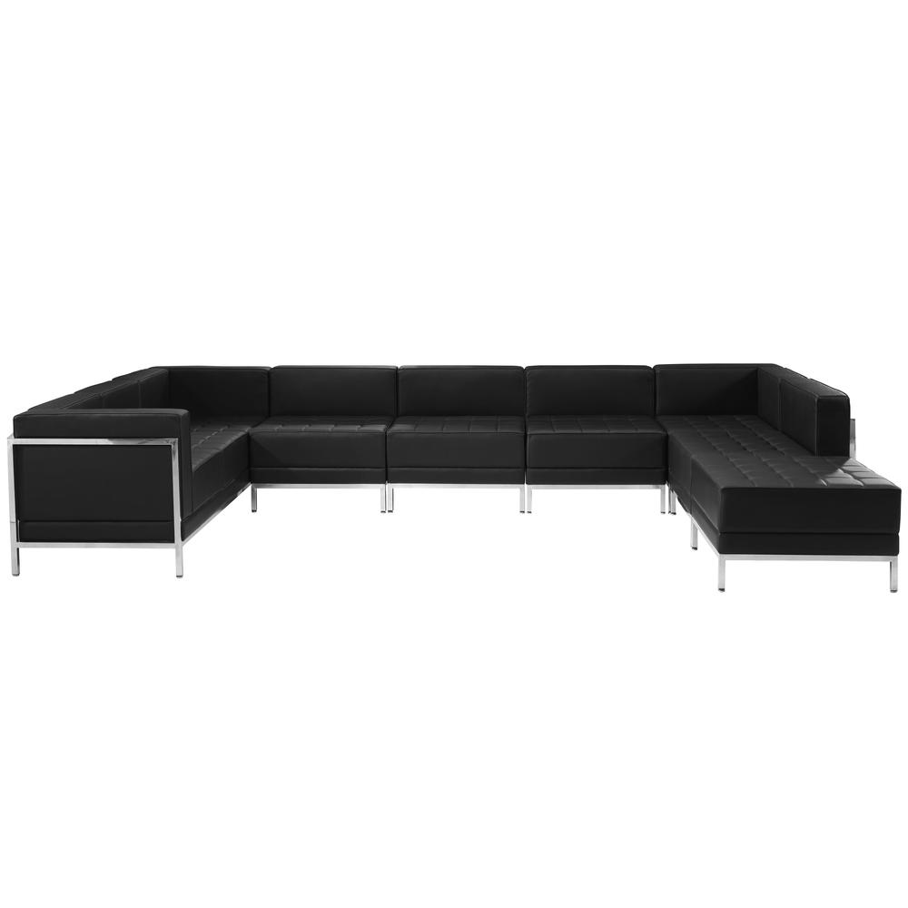 HERCULES Imagination Series Black LeatherSoft U - Shape Sectional Configuration, 7 Pieces - Mervyns