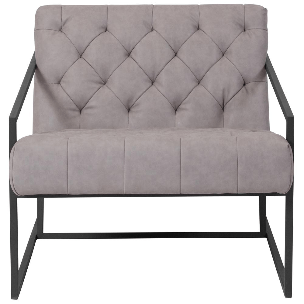 HERCULES Madison Series Retro Light Gray LeatherSoft Tufted Lounge Chair - Mervyns