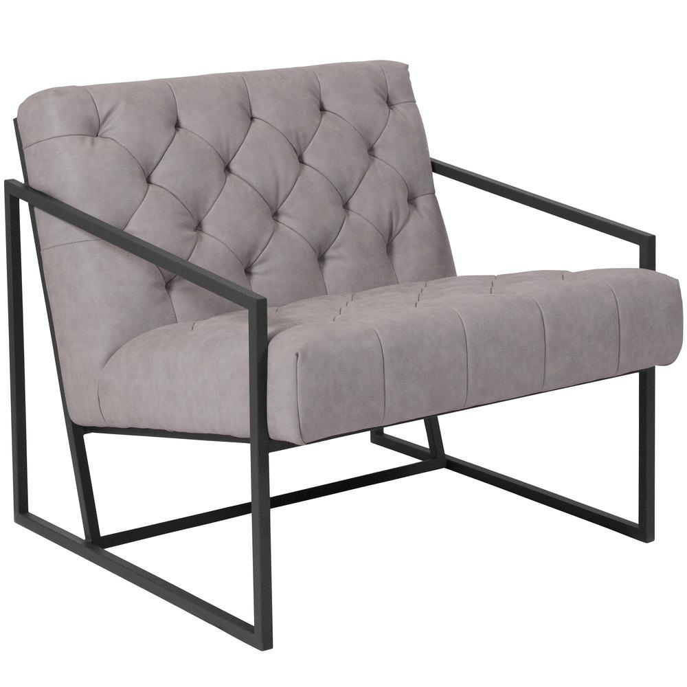 HERCULES Madison Series Retro Light Gray LeatherSoft Tufted Lounge Chair - Mervyns