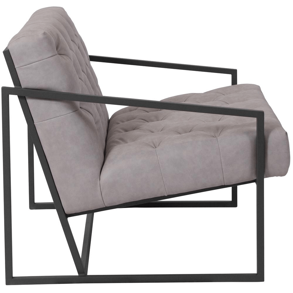 HERCULES Madison Series Retro Light Gray LeatherSoft Tufted Lounge Chair - Mervyns