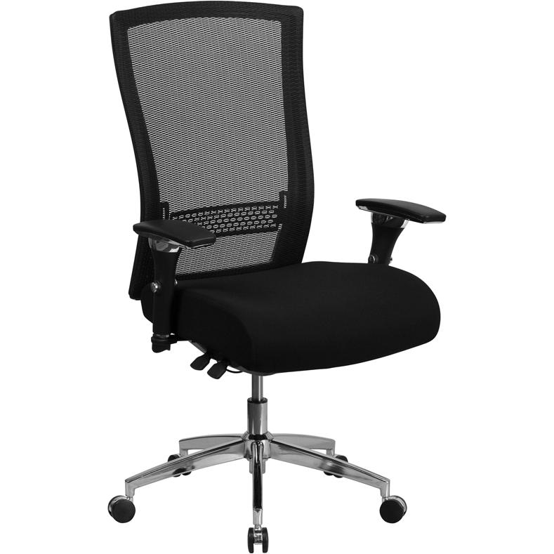 HERCULES Series 24/7 Intensive Use 300 lb. Rated Black Mesh Multifunction Ergonomic Office Chair with Seat Slider - Mervyns