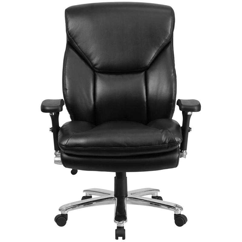 HERCULES Series 24/7 Intensive Use Big & Tall 400 lb. Rated Black LeatherSoft Ergonomic Office Chair with Lumbar Knob - Mervyns