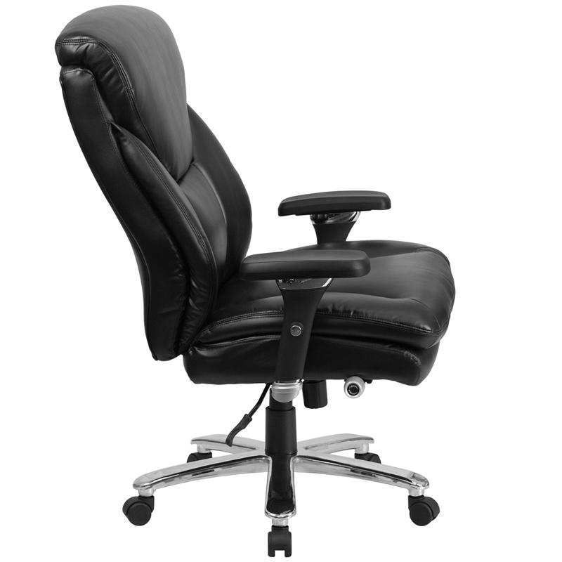 HERCULES Series 24/7 Intensive Use Big & Tall 400 lb. Rated Black LeatherSoft Ergonomic Office Chair with Lumbar Knob - Mervyns