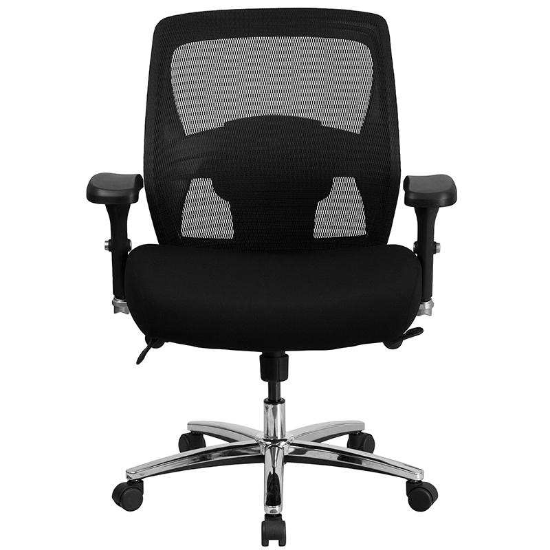 HERCULES Series 24/7 Intensive Use Big & Tall 500 lb. Rated Black Mesh Executive Ergonomic Office Chair with Ratchet Back - Mervyns