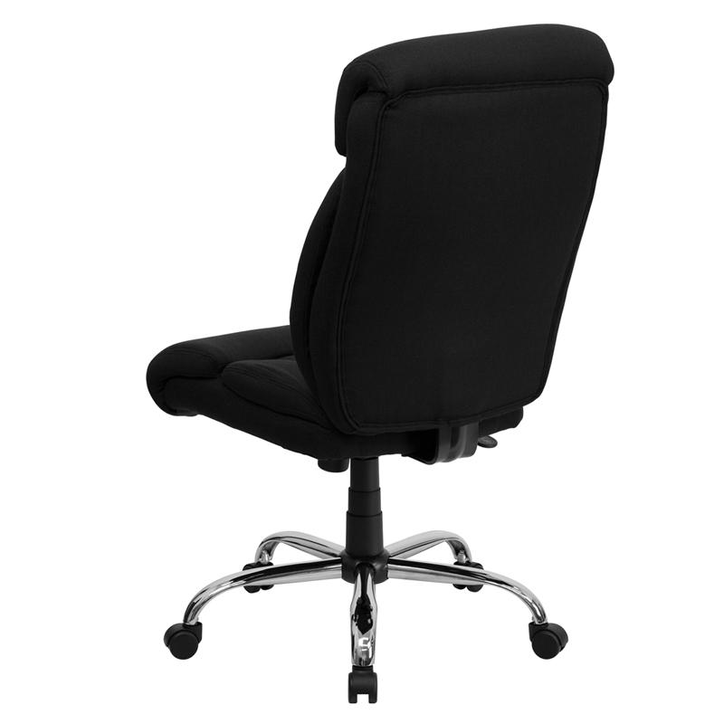 HERCULES Series Big & Tall 400 lb. Rated Black Fabric Executive Ergonomic Office Chair and Chrome Base - Mervyns