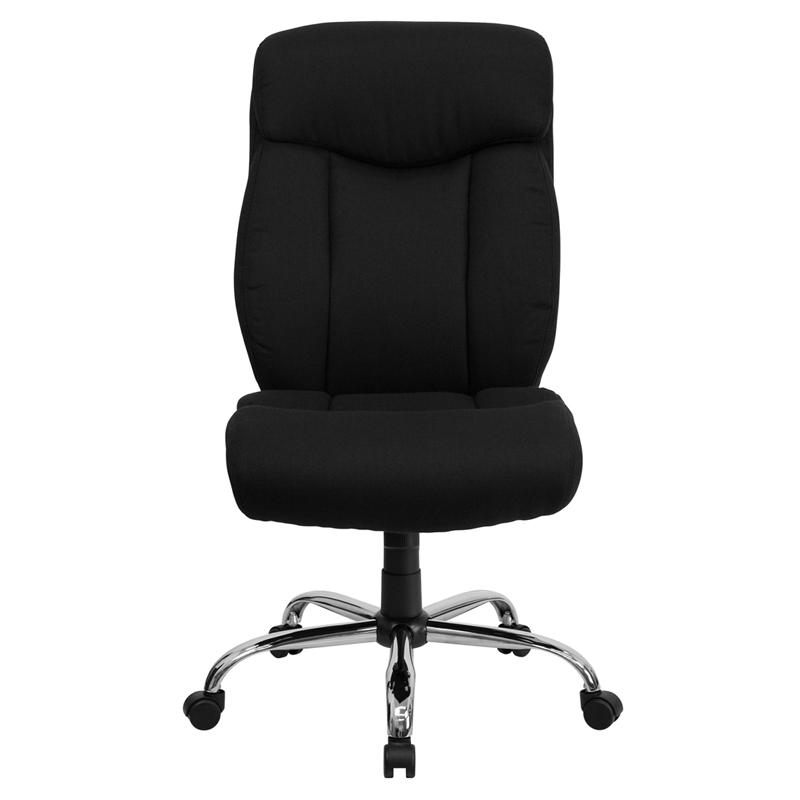 HERCULES Series Big & Tall 400 lb. Rated Black Fabric Executive Ergonomic Office Chair and Chrome Base - Mervyns