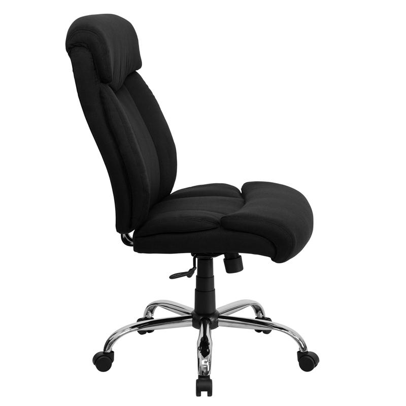 HERCULES Series Big & Tall 400 lb. Rated Black Fabric Executive Ergonomic Office Chair and Chrome Base - Mervyns