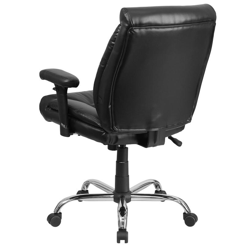 HERCULES Series Big & Tall 400 lb. Rated Black LeatherSoft Deep Tufted Ergonomic Task Office Chair with Adjustable Arms - Mervyns