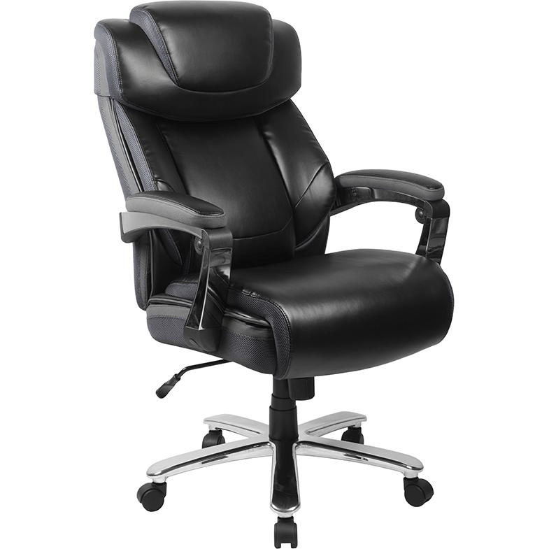 HERCULES Series Big & Tall 500 lb. Rated Black LeatherSoft Executive Swivel Ergonomic Office Chair with Adjustable Headrest - Mervyns