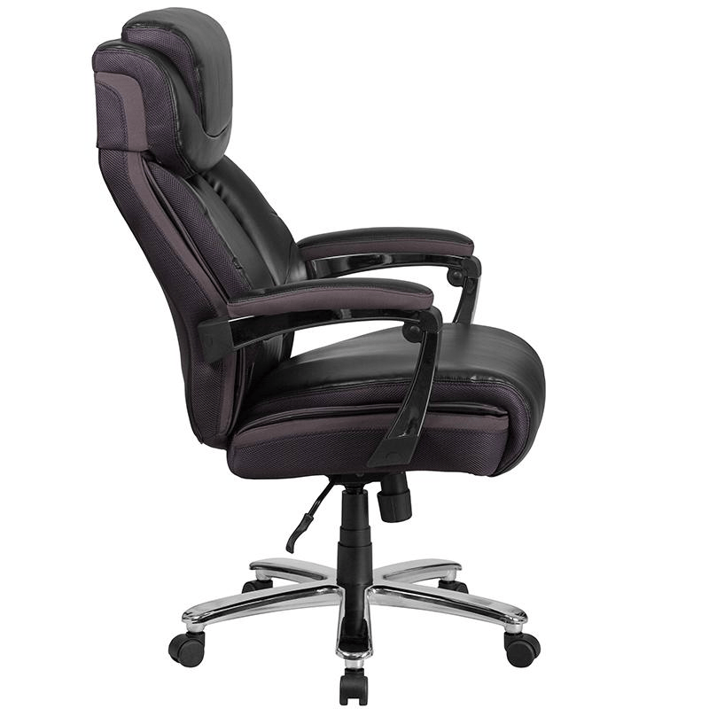 HERCULES Series Big & Tall 500 lb. Rated Black LeatherSoft Executive Swivel Ergonomic Office Chair with Adjustable Headrest - Mervyns