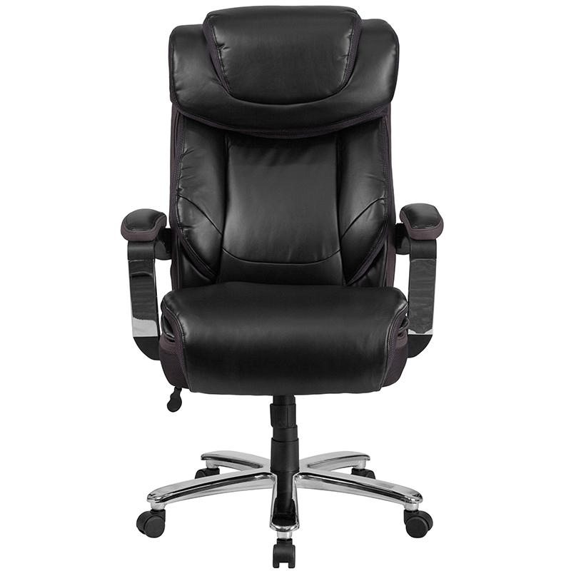 HERCULES Series Big & Tall 500 lb. Rated Black LeatherSoft Executive Swivel Ergonomic Office Chair with Adjustable Headrest - Mervyns