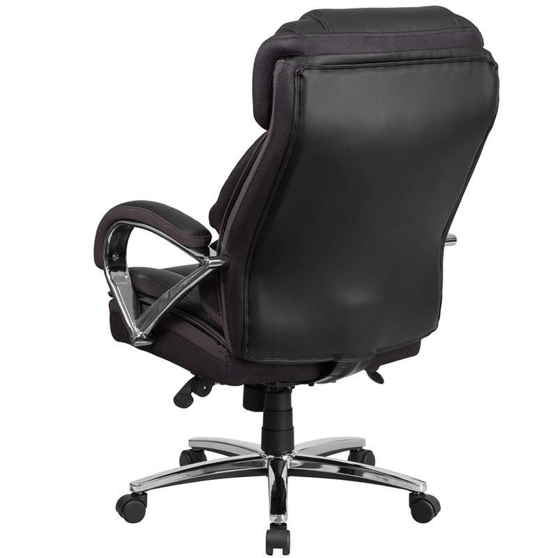 HERCULES Series Big & Tall 500 lb. Rated Black LeatherSoft Executive Swivel Ergonomic Office Chair with Chrome Base and Arms - Mervyns