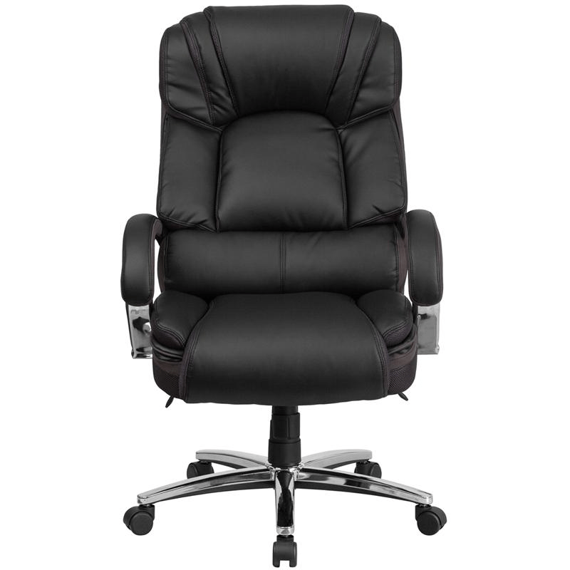 HERCULES Series Big & Tall 500 lb. Rated Black LeatherSoft Executive Swivel Ergonomic Office Chair with Chrome Base and Arms - Mervyns