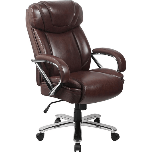 HERCULES Series Big & Tall 500 lb. Rated Brown LeatherSoft Executive Swivel Ergonomic Office Chair with Extra Wide Seat - Mervyns