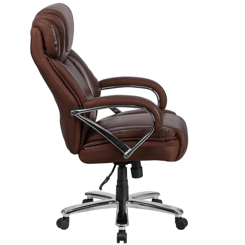 HERCULES Series Big & Tall 500 lb. Rated Brown LeatherSoft Executive Swivel Ergonomic Office Chair with Extra Wide Seat - Mervyns