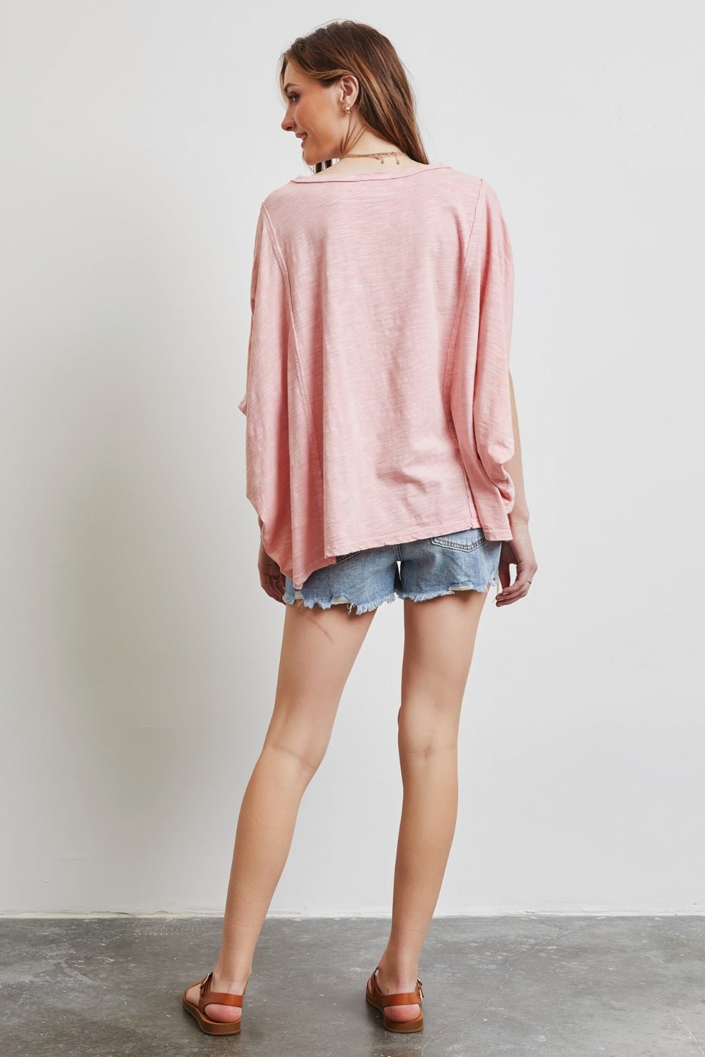 HEYSON Full Size Garment - Dyed Boat Neck Oversized Top - Mervyns